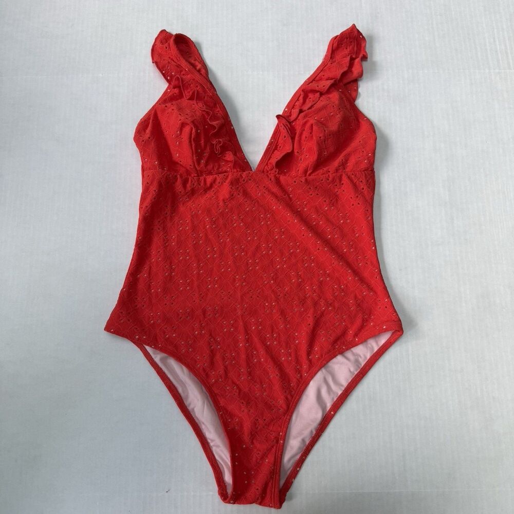 Cupshe Women's One Piece Swimsuit Orange-Red Size Large NWT Bathing Suit Beach